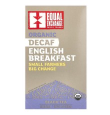 Equal Exchange, Organic English Breakfast без кофеїну, чорний чай, 20 чайних пакетиків, 40 г (1,41 унції)