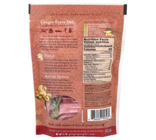 The Ginger People, Gin Gins®, Chewy Ginger Apple Candy, Spicy Apple, 3 oz (84 g) The Ginger People, Gin Gins®, Chewy Ginger Apple Candy, Spicy Apple, 3 oz (84 g)