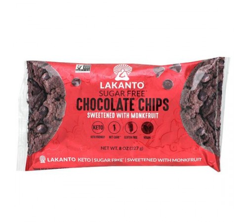 Lakanto, шоколадні крихти, без цукру, 227 г (8 унцій) Lakanto, шоколадні крихти, без цукру, 227 г (8 унцій)