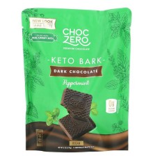 ChocZero, Keto Bark, чорний шоколад із перцевою м’ятою, 15 мініупаковок, 170 г (6 унцій)