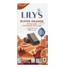 Lily's Sweets, Extra Dark Chocolate Style Bar, Blood Orange, 70% Cocoa, 2.8 oz (79 g)