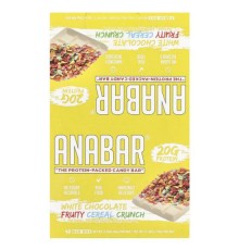 The Anabar, Protein-Packed Candy Bar, білий шоколад із фруктовими пластівцями, 12 батончиків по 65 г (2,29 унції)