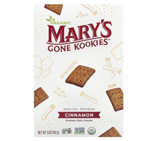 Mary's Gone Crackers, органічні снеки Graham Style, з корицею, 142 г (5 унцій)