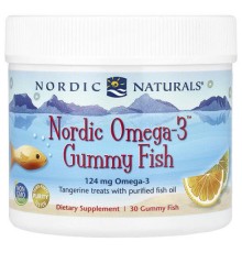 Nordic Naturals, Nordic Omega-3, жувальні таблетки зі смаком мандарина, 124 мг, 30 жувальних таблеток