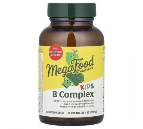 MegaFood, Комплекс вітамінів групи B для дітей, 30 таблеток MegaFood, Комплекс вітамінів групи B для дітей, 30 таблеток