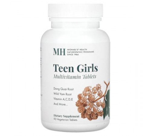 Michael's Naturopathic, таблетки для дівчаток-підлітків, щоденні полівітаміни, 90 вегетаріанських таблеток Michael's Naturopathic, таблетки для дівчаток-підлітків, щоденні полівітаміни, 90 вегетаріанських таблеток