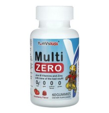 YumVs, Multi Zero Gummies, для дітей, зі смаком полуниці, 60 жувальних таблеток