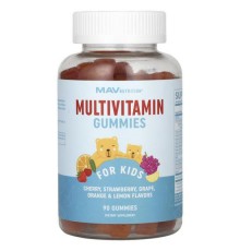 MAV Nutrition, мультивітаміни, дитячі жувальні таблетки, вишня, полуниця, виноград, апельсин і лимон, 90 жувальних таблеток