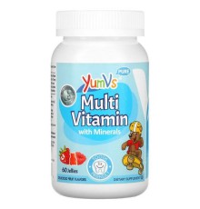 YumVs, мультивітаміни з мінералами, приємні фруктові смаки, 60 желейних цукерок