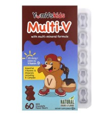 YumVs, MultiV, молочний шоколад, 60 ведмедиків, для дітей