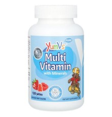 YumVs, мультивітаміни з мінералами, фруктовий смак, 120 желейних цукерок