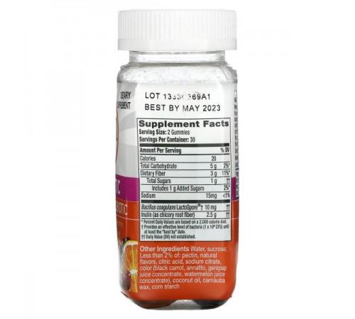 Align Probiotics, Dualbiotic, пребіотик і пробіотик, натуральні фрукти, 60 жувальних таблеток