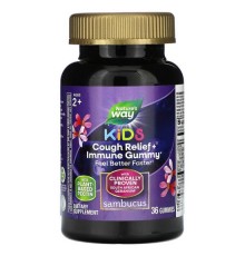 Nature's Way, Sambucus Relief, підтримка імунітету для дітей від 2 років, бузина та південноафриканська герань, 36 жувальних мармеладок