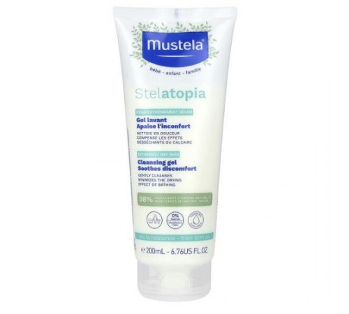 Mustela, Stelatopia, очищувальний гель, без ароматизаторів, 200 мл (6,76 рідк. унції) Mustela, Stelatopia, очищувальний гель, без ароматизаторів, 200 мл (6,76 рідк. унції)