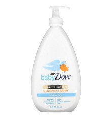 Dove, Baby, для догляду за чутливою шкірою, гіпоалергенний лосьйон, насичене зволоження, 591 мл (20 рідк. унцій)