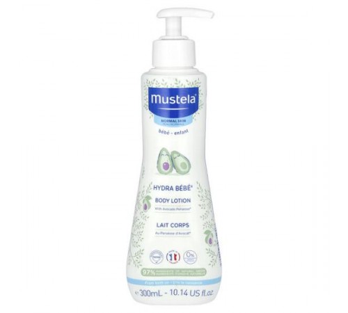 Mustela, Baby, Hydra Baby, лосьйон для тіла з авокадо, для нормальної шкіри, 300 мл (10,14 рідк. унції) Mustela, Baby, Hydra Baby, лосьйон для тіла з авокадо, для нормальної шкіри, 300 мл (10,14 рідк. унції)