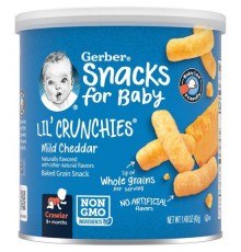 Gerber, Lil 'Crunchies, для малюків від 8 місяців, кукурудзяні палички зі смаком сиру чеддер, 42 г (1,48 унції)