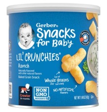 Gerber, Lil' Crunchies, для малюків від 8 місяців, палички зі смаком соусу ранч, 42 г (1,48 унції)