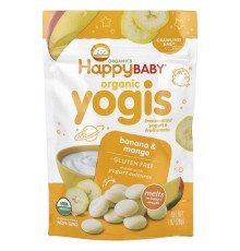 Happy Family Organics, Yogis, органічні снеки з сублімованого йогурту та фруктів, банан і манго, 28 г (1 унція)