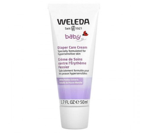 Weleda, Baby, крем для догляду за підгузками, екстракти білої мальви, 50 мл (1,7 рідк. унції) Weleda, Baby, крем для догляду за підгузками, екстракти білої мальви, 50 мл (1,7 рідк. унції)