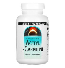 Source Naturals, Ацетил L-карнітин, 500 мг, 120 таблеток