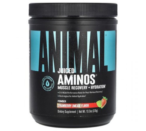 Animal, Juiced Aminos®, полуничний лаймад, 378 г (13,3 унції)