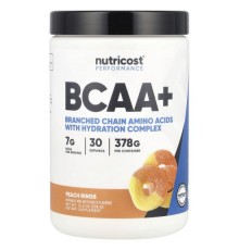 Nutricost, Performance, BCAA+, кільця персика, 378 г (13,5 унції)