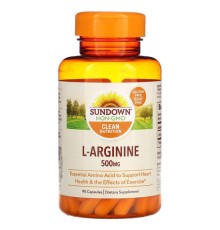 Sundown Naturals, L-аргінін, 500 мг, 90 капсул