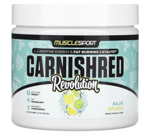 MuscleSport, Carnishred, Revolution, бахаська, 120 г (4,3 унції) MuscleSport, Carnishred, Revolution, бахаська, 120 г (4,3 унції)