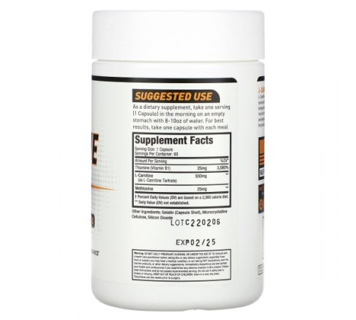MuscleSport, L-карнітин, Revolution, 60 капсул MuscleSport, L-карнітин, Revolution, 60 капсул