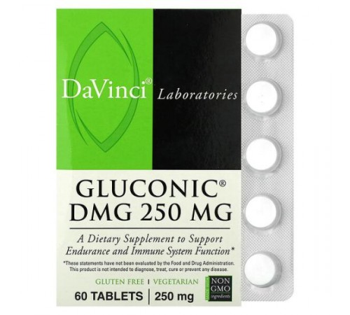 DaVinci Laboratories of Vermont, Gluconic DMG, 250 мг, 60 таблеток