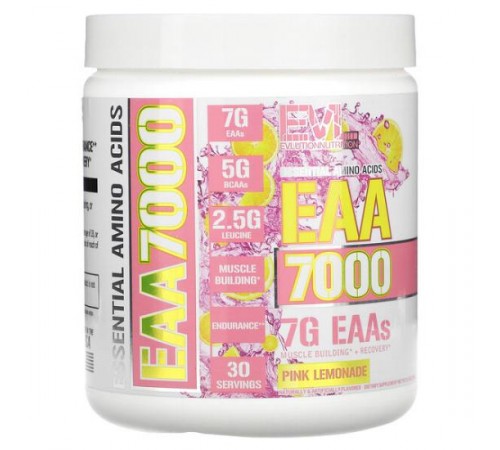 EVLution Nutrition, EAA 7000, рожевий лимонад, 309 г (10,9 унції)