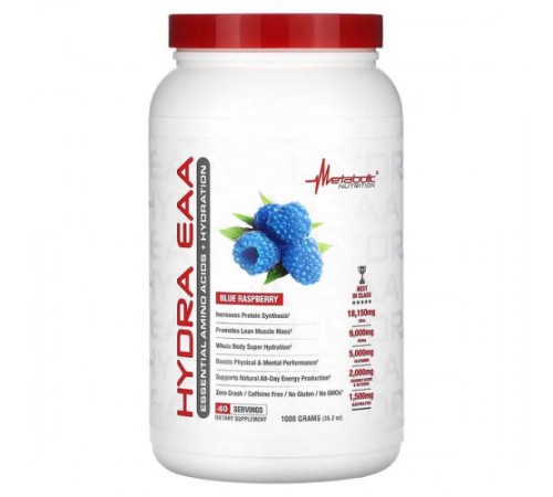 Metabolic Nutrition, Hydra, ефірна добавка з блакитною малиною, 1000 г (35,2 унції) Metabolic Nutrition, Hydra, ефірна добавка з блакитною малиною, 1000 г (35,2 унції)