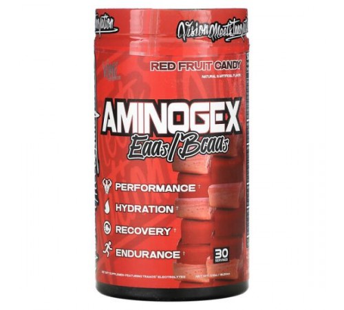 VMI Sports, Aminogex, EAA/BCAA, карамели з червоними фруктами, 516 г (18,2 унції) VMI Sports, Aminogex, EAA/BCAA, карамели з червоними фруктами, 516 г (18,2 унції)