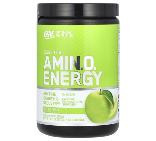 Optimum Nutrition, Essential Amin.O. Energy, зелене яблуко, 270 г (9,5 унції)