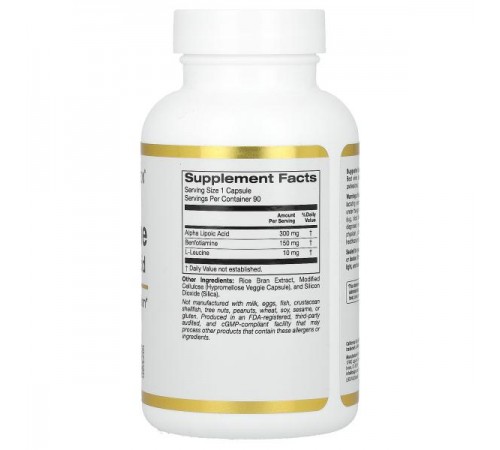 California Gold Nutrition, бенфотіамін і альфа-ліпоєва кислота, 90 вегетаріанських капсул California Gold Nutrition, бенфотіамін і альфа-ліпоєва кислота, 90 вегетаріанських капсул