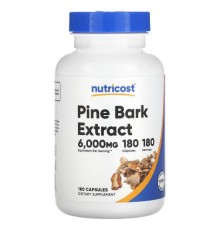Nutricost, екстракт кори сосни, 6000 мг, 180 капсул