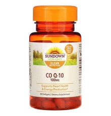 Sundown Naturals, коензим Q10, 100 мг, 40 капсул