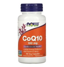 NOW Foods, CoQ10 з ягодами глоду, 100 мг, 90 овочевих капсул