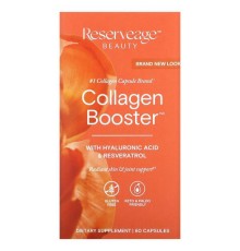 Reserveage Beauty, Collagen Booster, добавка для збільшення рівня колагену з гіалуроновою кислотою та ресвератролом, 60 капсул