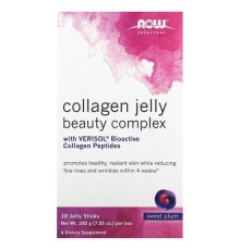 NOW Foods, Solutions, Collagen Jelly Beauty Complex, солодка слива, 10 желе-стіків по 20 г (0,705 унції)