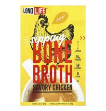 Lonolife, Sipping Bone Broth, смачна курка, 4 порційні палички по 16 г (0,56 унції)