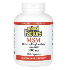 Natural Factors, метилсульфонілметан, МСМ, 1000 мг, 180 капсул