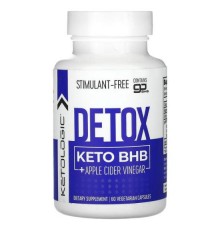 KetoLogic, Detox Keto, BHB і яблучний оцет, 60 вегетаріанських капсул