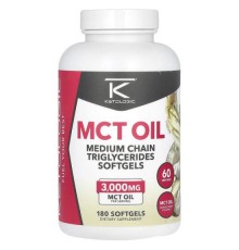 KetoLogic, MCT, олія, 3000 мг, 180 капсул (1000 мг в 1 капсулі)