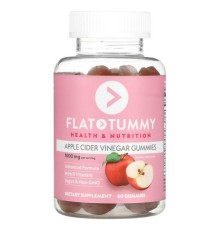 Flat Tummy, жувальні таблетки з яблучним оцтом, натуральне яблуко, 1000 мг, 60 жувальних таблеток