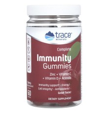 Trace, Complete Immunity Gummies, комплексні жувальні таблетки для зміцнення імунітету, вишня, 60 жувальних таблеток