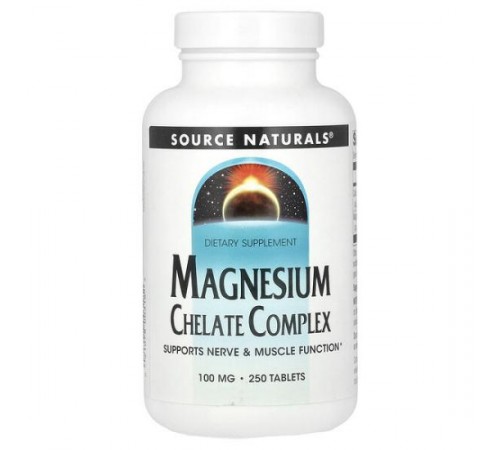 Source Naturals, комплекс хелату магнію, 100 мг, 250 таблеток