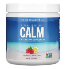 Natural Vitality, CALM, суміш для приготування напою проти стресу, малина й лимон, 226 г (8 унцій)