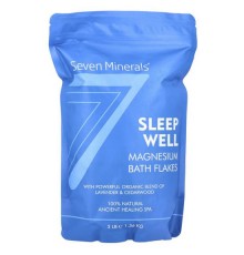 Seven Minerals, Sleep Well, пластівці з магнієм для ванни, лаванда й кедр, 1,36 кг (3 фунти)